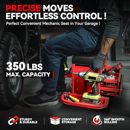 Mechanic Rolling Seat (Red)