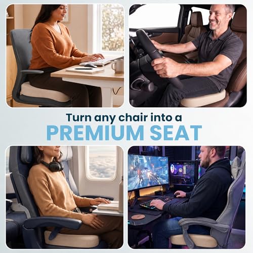 Extra Large Gel & Memory Foam Seat Cushion (Beige / X-Large)