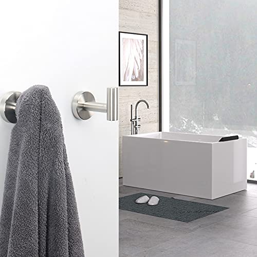 Bath Towel Hooks (Brushed Nickel / 4 Pack)