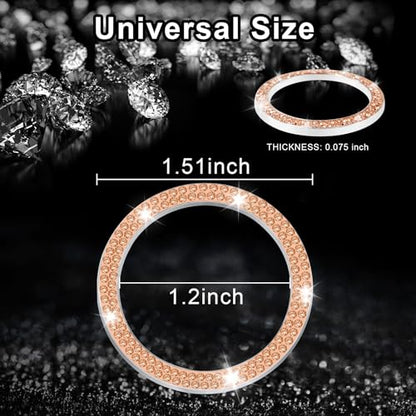 2 PCS Crystal Double Rhinestone Car Engine Start Stop Decoration Ring (Double Gold)
