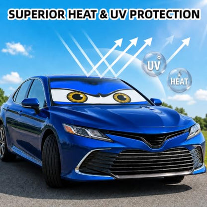 Car Windshield Sun Shade Umbrella (Monster Blue)