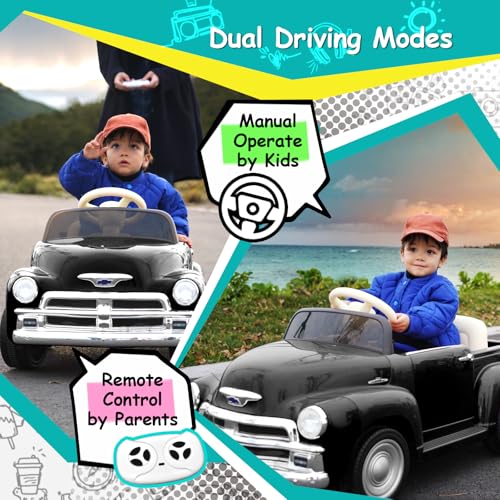 12V Kids Ride on Car Licensed Chevrolet 3100 (12v Black)