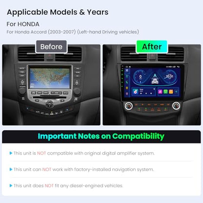 10.1" Android 14 Car Stereo for Honda Accord 7th 2003