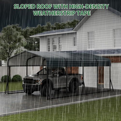 12' x 20' x 8.5' Heavy Duty Metal Carport with Galvanized Steel Roof (12X20 FT)