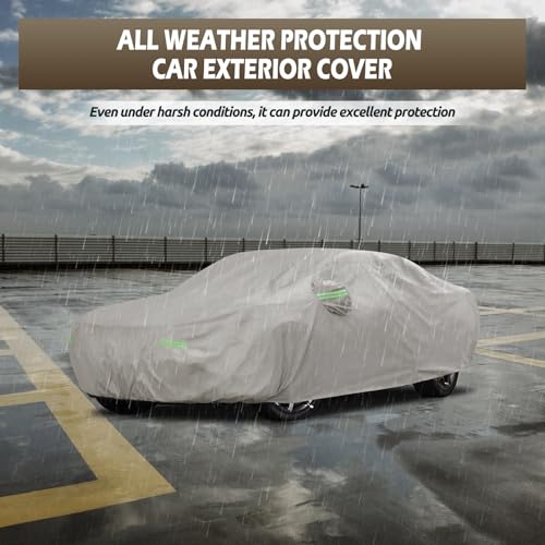 Waterproof Car Cover Fit for Dodge Challenger 2008 (Khaki / Custom Fit for Dodge Challenger)