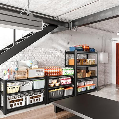40in Wide Garage Shelving Heavy Duty (40"W×16"D×72"H / Black)