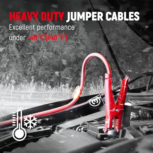 4 Gauge 25 Feet Heavy Duty Jumper Cables for Cars (4 Gauge, (25FT) Standard Connector)