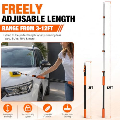 12FT Car Wash Brush with Long Handle (12FT)