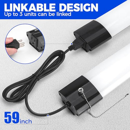 BS84 LED Shop Lights 4FT for Workshop (6500K / Black-84W-6 Packs)