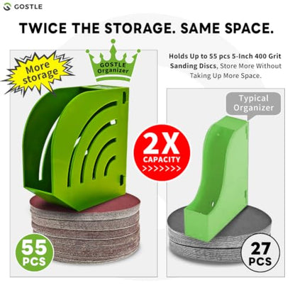 5 Inch Professional Sanding Discs Storage Bins (10 bins / Green)