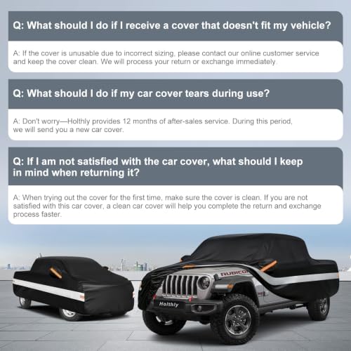 10 Layers Truck Cover Waterproof All Weather Custom Fit for Jeep Gladiator (Black Gray / Custom Fit for Jeep Gladiator)