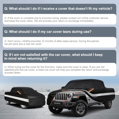 10 Layers Truck Cover Waterproof All Weather Custom Fit for Jeep Gladiator (Black Gray / Custom Fit for Jeep Gladiator)