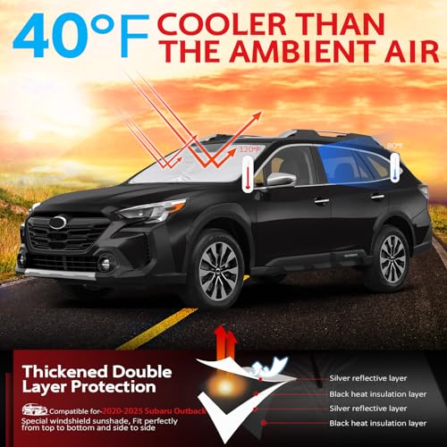 Windshield Sun Shade for 2020 (for 2020-2025 Su-baru Outback)