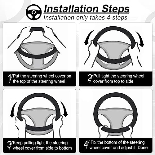 Elastic Stretch Steering Wheel Cover (Black)