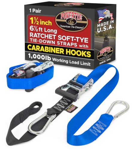 1.5 inch x 6.5ft Ratchet Straps w (6.5 ft / Blue)