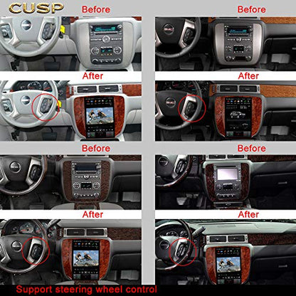 12.1-Inch T-Style Car Stereo Radio for Chevy Silverado GMC Sierra 2007-2013 (PX3 Quad core 2G+32G)