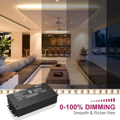 60W 24V 5-in-1 Dimmable LED Driver,AC 110-277V to DC Power Supply (24V 60W)