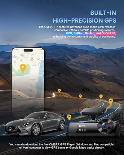 T1 4K 3 Channel Dash Cam (Black)