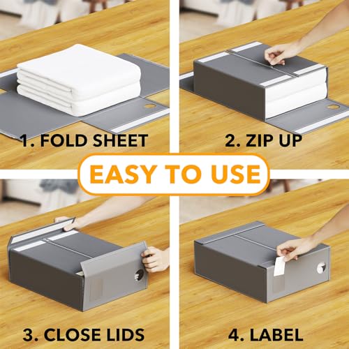 9 Pack Bed Sheet Organizers and Storage (9 pcs / Gray)