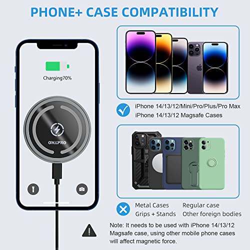 for MagSafe Car Mount Charger iPhone Wireless Car Charger (Silver)