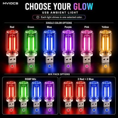 Car Ambient Lights (4 Pink)