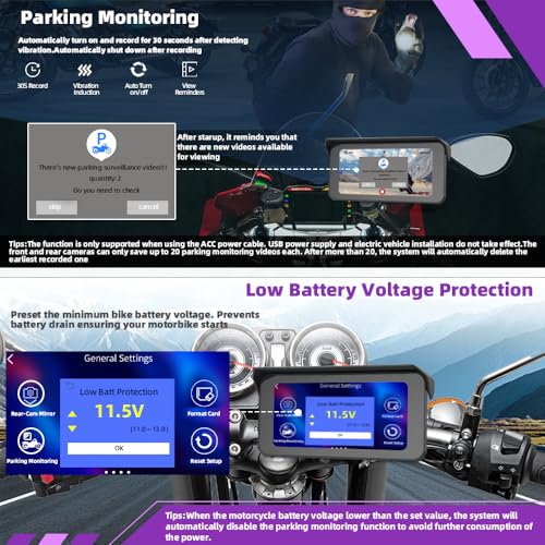 Dual 2K Wireless Carplay Motorcycle Dash Camera (CS6)