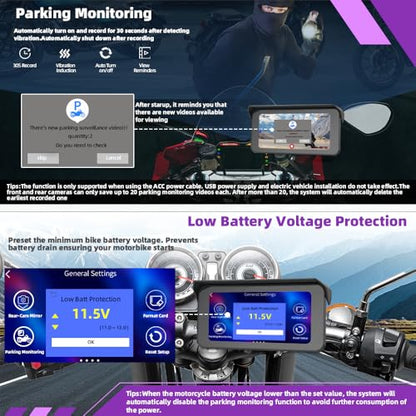 Dual 2K Wireless Carplay Motorcycle Dash Camera (CS6)
