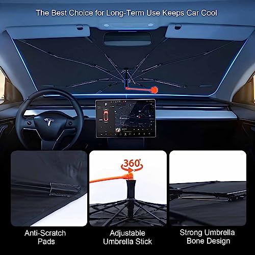 Frog Car Windshield Sun Shade Umbrella Frog Diving Foldable Car Windshield Sunshade UV Protector Automotive Window Sunshades for Sedan SUV Pickup Truck (UmbrellaStyle-2 / Expanded: 147 × 75 cm, Folded: 33 × 11 cm)