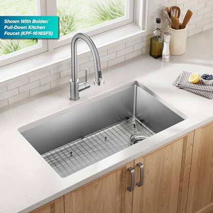 Stainless Steel 33 in 18 Gauge Undermount Kitchen Sink KHU640 (33 Inch / Single Bowl — Undermount)