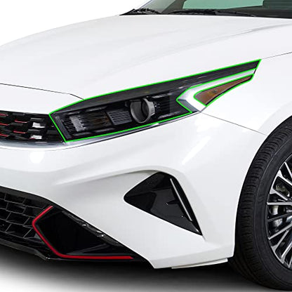 Full Headlight Head Light Tint Kit Compatible with Kia Forte 2022 (Front Kit 22-24 / Light Smoke)
