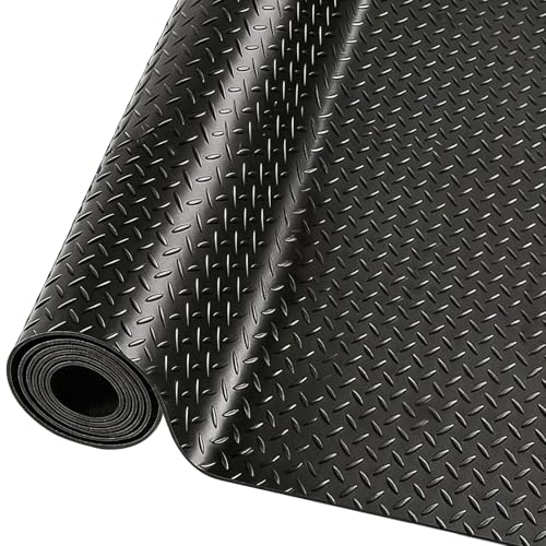 4x6FT Flooring Roll Diamond Plate Rubber Garage Floor Mat (4X6 Feet)