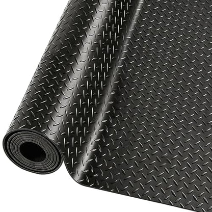 4x6FT Flooring Roll Diamond Plate Rubber Garage Floor Mat (4X6 Feet)