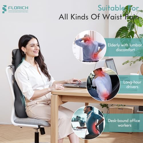 Car Lumbar Support Pillow and Neck Headrest Pillow for Office Chair (Deepgray / 2 Pieces)