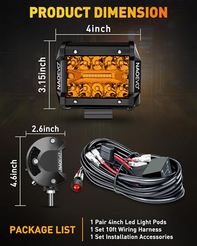 4 Inch LED Pod Lights (Amber)