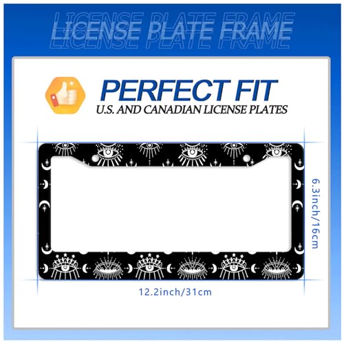 Evil Eyes License Plate Frame Stainless Steel Car Accessory 6.3x12.3inch (Evil Eye Design Psychedelic Eye)
