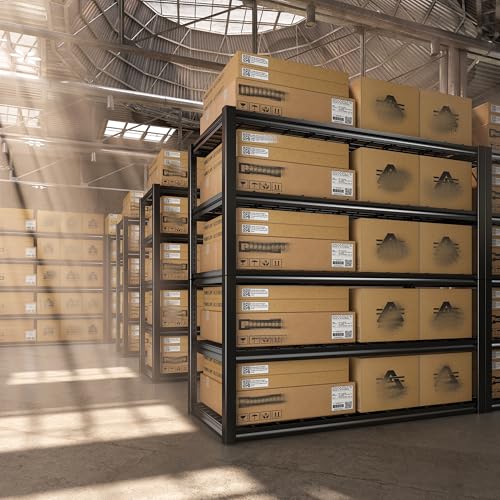 48.2''W Garage Shelving Heavy Duty Metal Shelving 3000LBS Storage Shelves Adjustable Metal Shelves Industrial 5 Tier Garage Shelf for Basement Pantry Warehouse Supermarket (24.2"D x 48.2"W x 72.2"H)