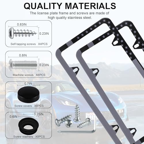 American Flag License Plate Frames (Flag BG)