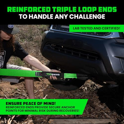 Recovery Tow Strap (Green / 3in x 30ft)