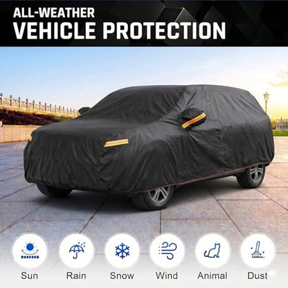 SUV Car Cover Waterproof All Weather Outdoor Protection Size S4 (2-S4 Fit SUV, Length 190-201 inch)