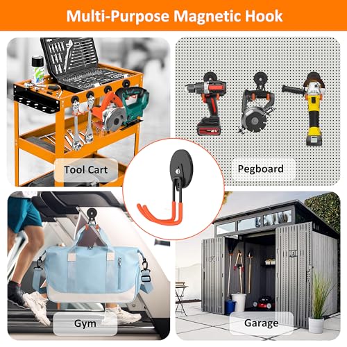 Magnetic Hooks Heavy Duty Magnet with Hooks (Orange_J / Large)