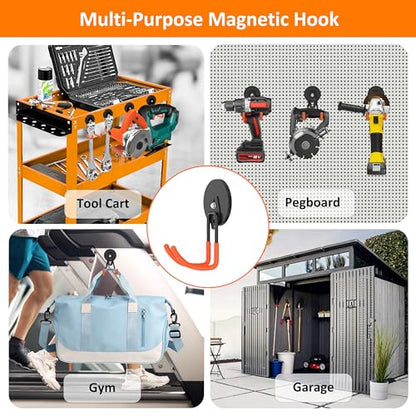 Magnetic Hooks Heavy Duty Magnet with Hooks (Orange_J / Large)