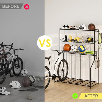 4 Bike Stand Bike Rack Garage with 3 (Large)
