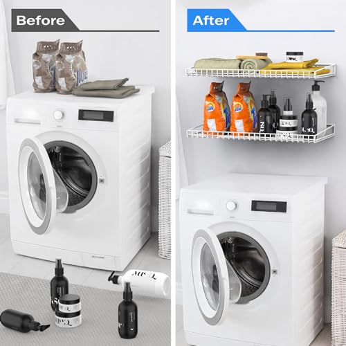 2 Pack Wall Mounted Storage Shelves (White / 12*23.5")