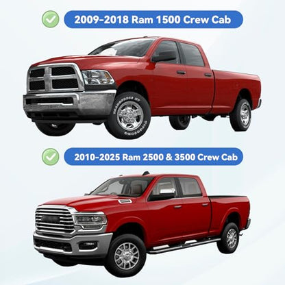 Window Visors Rain Guards for 2009 (2009-2018 ram 1500 crew cab)
