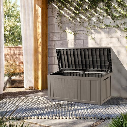 200 Gallon Lockable Resin Deck Box (Gray / 200 gallons)