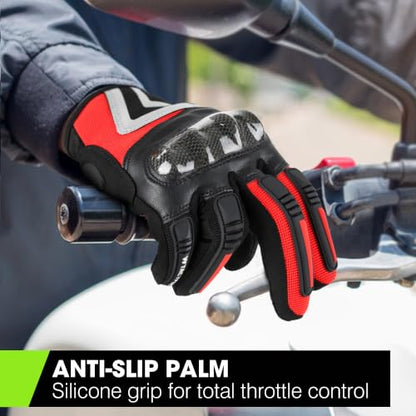 Lightweight Motorcycle Gloves for Men Women Touchscreen Summer (Red / X-Large)