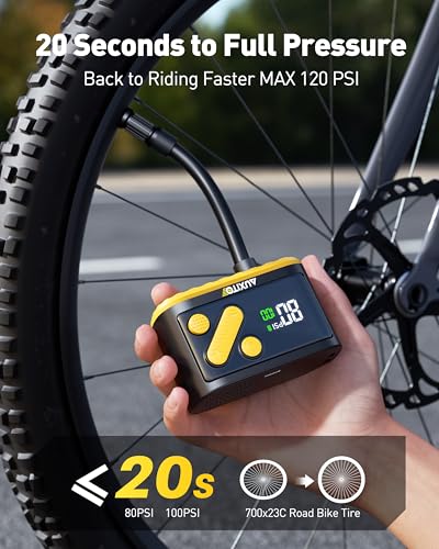 Electric Bike Pump 20s Fast Inflate 120 PSI (Pump for Bike)