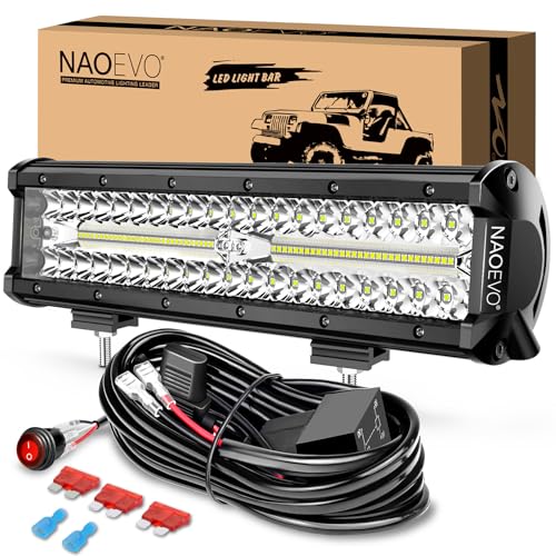 12 Inch LED Light Bar with Wiring Harness (White)