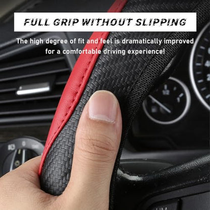 Car Steering Wheel Cover (White, With Lining)