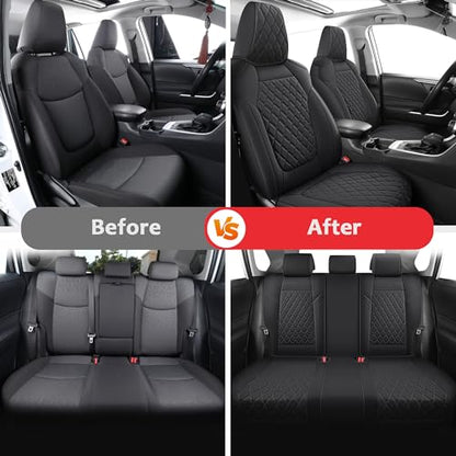RAV4 Seat Covers Full Set Fit for 2019 (Black / 2019-2025 rav4(Not for Hybrid,Adventure&TRD-OFF))